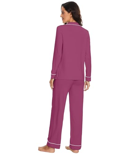 Image of WiWi Viscose from Bamboo Women's Pajamas Set Super Soft Button Down Top and Pants Sleepwear Cooling Pjs S-3X