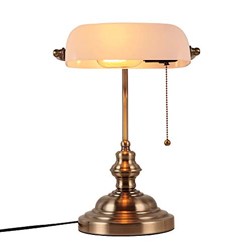 FIRVRE Glas Banker Schreibtischlampe traditionelle europäische klassische...