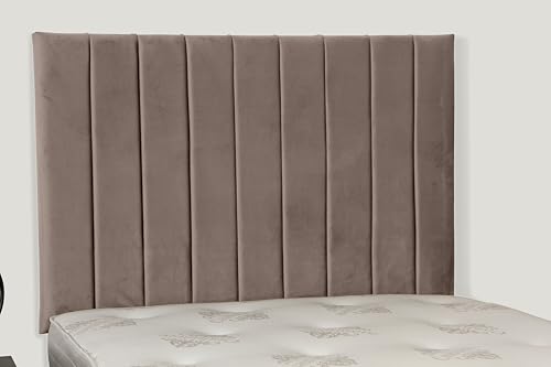 Image of 36 INCH HEIGHT PORTLAND HEADBOARD IN PLUSH VELVET FABRIC (Mink, Super King)