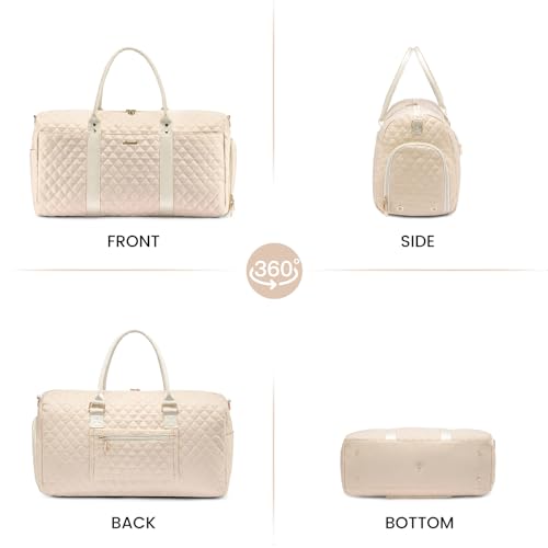 LOVEVOOK Travel Duffle Bag, Weekender Bags for Women with Shoe Compartment, Quilted Carry on Overnight Bag with Toiletry Bag, Hospital Bags for Labor and Delivery, Gym Duffel Bag with Wet Pocket - image 7
