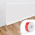 Yipscazo Wall Base Baseboard Molding Trim 4'' x 20 Feet Flexible Peel and Stick Cove Base Adhesive Rubber Wall Base Molding Trim (White)