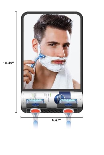 Cosmirror SHOWER MIRROR 409 Mirror Fogless For Shaving With Multiple Razor Holders, No-Drilling Adjustable Fogless Mirror For Shower, Bathroom Anti-Fog Shaving Mirror Shatterproof & Waterproof thumb #6