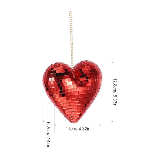 Colgante disco de espejo en forma de corazón LABRIMP, decoración retro para fiestas, eventos festivos y decoración del hogar, reutilizable para cumpleaños, bodas y celebraciones miniatura 2