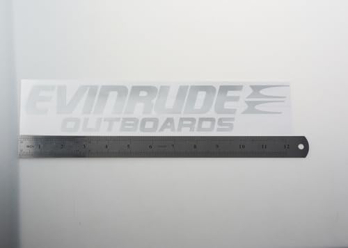 Image of 2pcs Vinyl Evinrude Outboard Graphics Decals Replacement for Boat Outboard Motor Stickers (White)