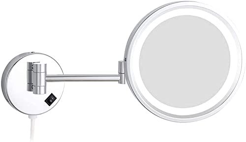 Miroir maquillage mural haut de gamme en chrome brillant de 8 pouces