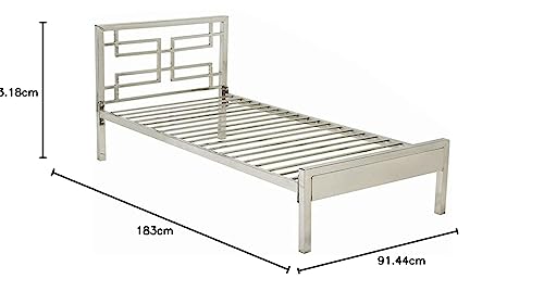 S. K. MODERN ART Pure Stainless Steel Bed Frame Without Mattress (5 X 6 Feet, Steel Design 4)
