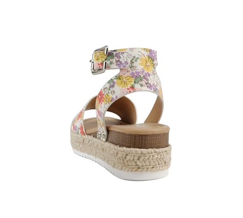 Image of Soda Little Kids /Children /Girls Topic-IIS Espadrille Flatform Wedge Open Toe Sandals