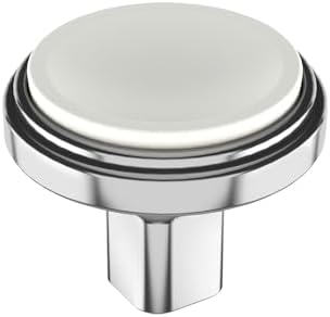Signature Hardware 954038 Anberlin 1-3/8 Inch Cognac Leather Mushroom Cabinet Knob - Polished Chrome