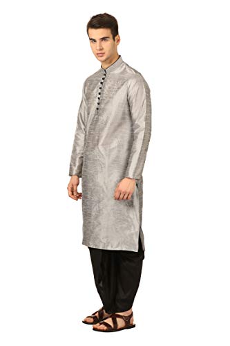 Image of Royal Kurta Men's Cotton Silk Dhoti Kurta (White)