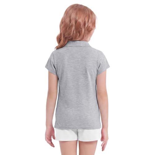 Image of 4 Pack Cotton Girls Polo Shirt Slim Fit for School Uniform Kids Youth Tops