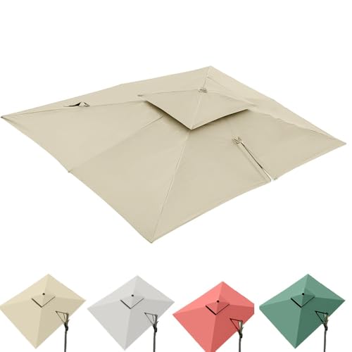 Sombrilla de repuesto 3x4 lona rectangular anti-uv para parasol de jardín 2