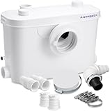Aquamatix Hebeanlage 400W Sanitäre Abwasserpumpe 100L/min 8m Vertikale Förderstrecke mit 3 Einlässen für Toilette, Waschbecken und Badewanne mit Kohlefilter