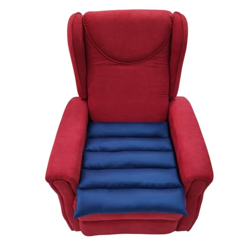 TAKIMED Cojín de Cinco Secciones de Fibra Hueca Siliconada, Antiescaras y Ortopédico para Sillón - Producto Artesanal Fabricado en Italia, Color Azul