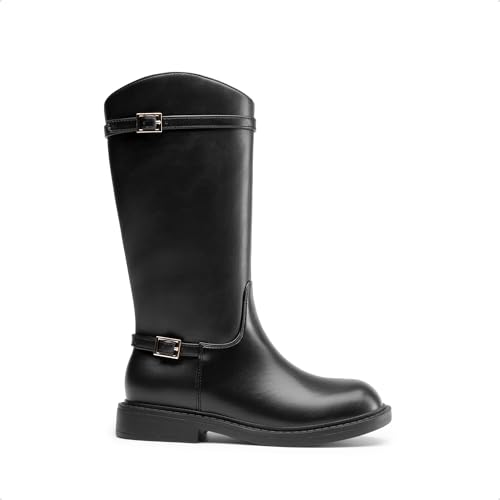 DREAM PAIRS Girls Knee High Boots Side Zipper Riding Shoes for Little Kid/Big Kid3