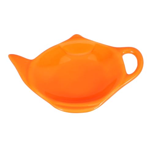 Ciieeo Cute Ceramic Tea Bag Holder Dish Decorative Teapot Shaped Rest for Organizing Tea Bags Snacks Condiments Easy to Clean Maintain for Home Use