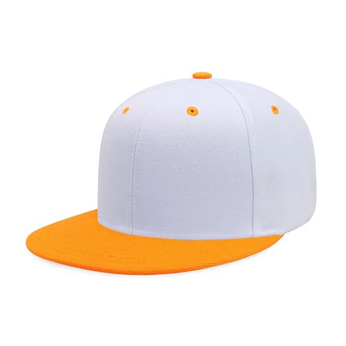 Image of CHOK.LIDS Flat Bill Visor Classic Snapback Hat Blank Adjustable Brim High Top End Trendy Color Style Plain Tone Baseball Cap