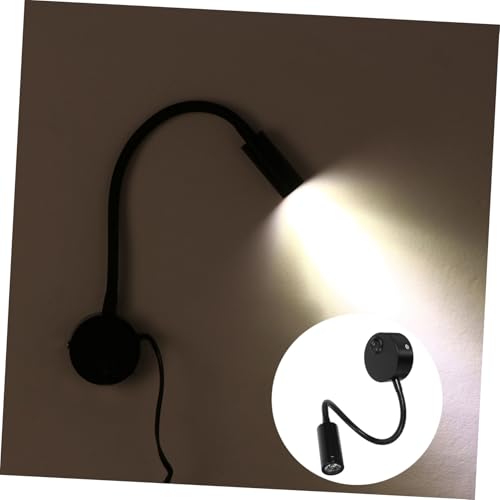 Foco de pared LED industrial Mobestech de aluminio negro con cuello de cisne orientable de 3w 5