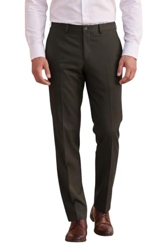 Image of Louis Philippe Men's Regular Fit Everyday Smart Wear Comfort Stretch Work Ready Solid Formal Trouser