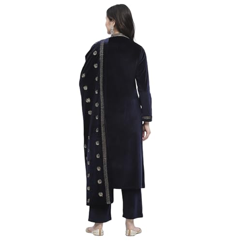 Image of BIBA Polyester Solid Regular Casual Kurta With Palazzo And Dupatta