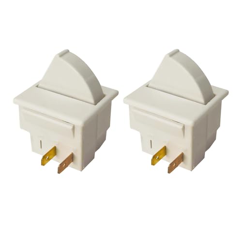 Image of DSkoiph 2Pcs Refrigerator Door Light Switch Compatible for GE Whirlpool, Maytag, Admiral, Amana, Kenmore, KitchenAid, Magic Chef Freezer Momentary Fridge Switch (2Pin)
