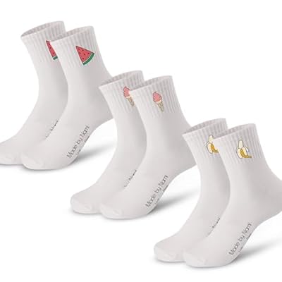 Made by Nami Calcetines Blancos Retro Crew Set de 3 - Calcetines Deportivos Unisex - Calcetines Algodon para Hombre y Mujer | Ya disponible en tu tienda friki favorita! En mundofriki.es!