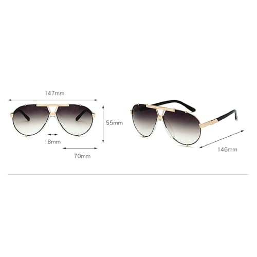 Retro Trendy Pilot Sunglasses Women Men 90s Vintage Glasses Stylish Sunglasses Big Frame Trendy Metal Frame Oval Shades3