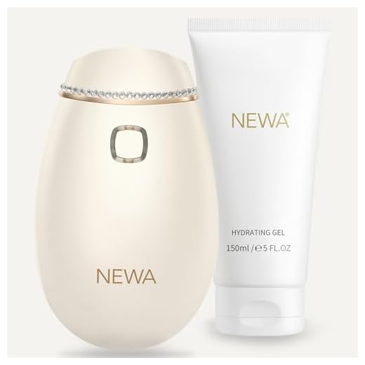 NEWA RF Wrinkle Reduction Device (Plug in) - FDA Cleared Skincare Tool for Facial Tightening. Boosts Collagen, Reduces Wrinkles. with 1 Month Gel Supply.