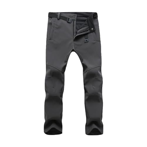 HYCOPROT Men's Snow Ski Pants Waterproof Softshell Outdoor Fleece Lined Snowboard Hiking Pants with Belt