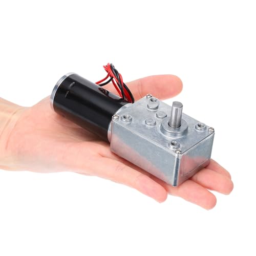 MECCANIXITY DC 12V High Torque Turbine Worm Geared Motor with 8mm Shaft 30RPM Geared Motor with Wire for Electric Fireplace