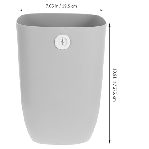 Caneca de basura plástica grande gris con apertura manual miniatura 2