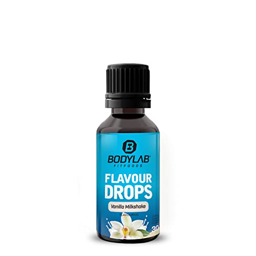 Bodylab24 Flavour Drops 30ml Vanilla-Milkshake, Kalorienfreie, Zuckerfreie & Fettfreie Aroma-Tropfen, Flavdrops zum Süßen von Lebensmitteln, Kaffee Sirup, Geschmackstropfen ohne Künstliche Farbstoffe