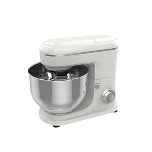 Stand Mixer Kitchen Electric Stand Mixer 6 Speeds kitchen aid mixer with Stainless Steel Egg Whisk, Dough Hook, Beater, stranded, white