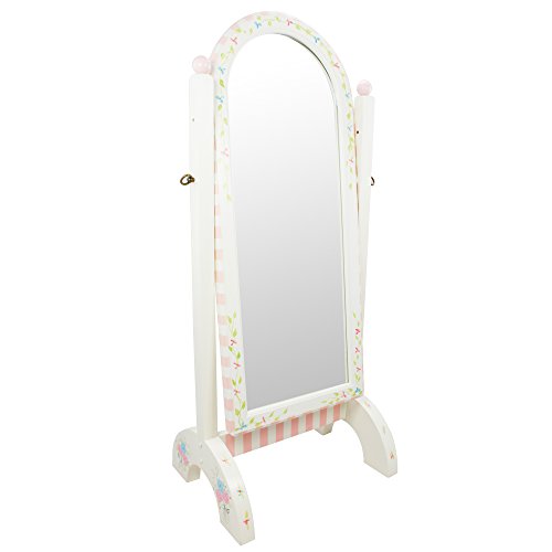 Fantasy Fields - Bouquet Thematic Kids Wooden Standing Mirror for Girls Imagination Inspiring Hand Crafted & Hand Painted Details Non-Toxic, Lead Free Water-Based Paint