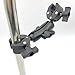 Meow Garden Double Mount Clamp On Umbrella for Chair，Hands Free Golf Cart Umbrella Holder for Stroller，Flag Pole Clamps Brackets, Large, Black, GP428C