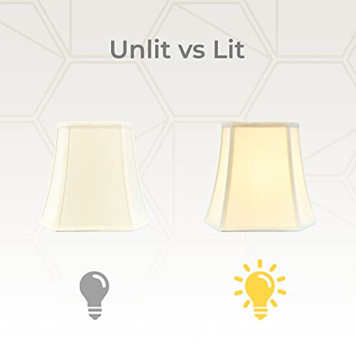 Image of Royal Designs, Inc. BSO-705-12EG Square Cut Corner Bell Basic Lamp Shade, 7.5 x 12 x 10.25, Eggshell