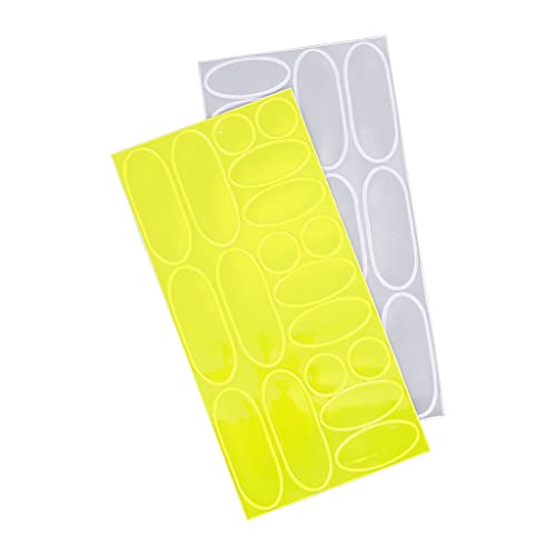 RAYMOND - Bandes adhésives (Auto et Moto) - Lot de 36 Bandes réfléchissantes de sécurité (Vélo / Moto / Scooter / Trottinette), 36 Stickers réfléchissants de sécurité (Vélo / Moto) - Jaune / Gris - Image 5