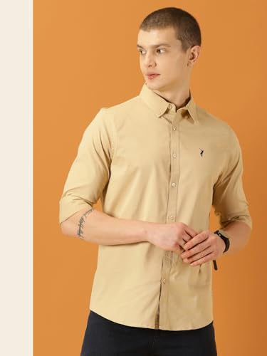 Image of Thomas Scott Men's Cricket Club Collection Classic Regular Fit Twill Shirt | 100% Cotton Long Sleeve Solid Shirt with Button Down Collar (Available in Plus Size)