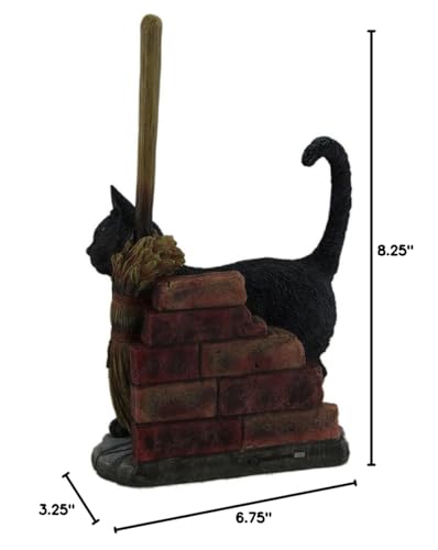 Figura decorativa de gato negro de resina pintada a mano 11 in miniatura 4