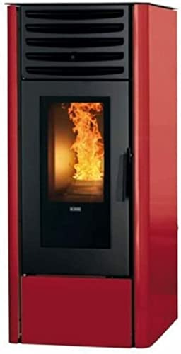 STUFA A PELLET VENTILATA KLOVER MODELLO DEA ECO 12 ROSSO 11,3 KW