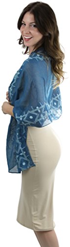ToBeInStyle Women's Diamond Embroidered Border Scarf3
