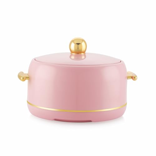 Image of Modware Atlantis Casserole 2500ml Elegant Design Premium Hot Pot with Insulated Inner Steel for Roti, Chapati Box, Serving Bowl with Lid, Pink