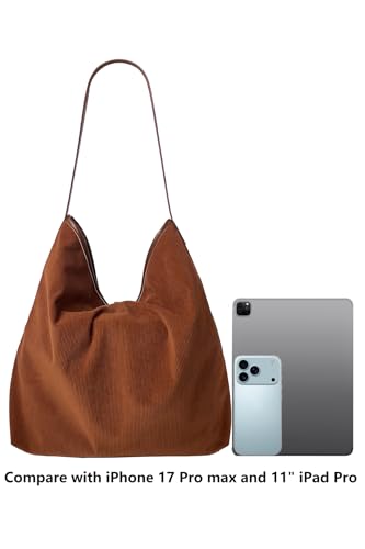 Bolso Hobo de pana grande y casual para mujer miniatura 7