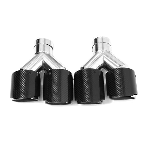 Tuyau d'échappement universel en carbone double sortie Y 60mm look haut de gamme