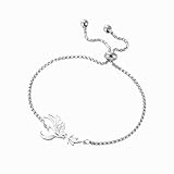 OATHCAF Brazalete Colgante Fénix Elegante Cadena Ajustable Joyería Artísticos Colgantes para Mujer Declarativos Accesorios Significativos Regalos (Chapado en plata)