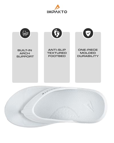 Image of Impakto Men's Arch Support Flip Flops | Lightweight & Bounce-Back Slippers | Soft Cushioned Footbed | Regular Wear Chappal for Home, Casual & Outdoor Use