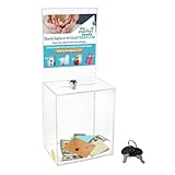 My Charity Boxes - Large Donation Box - Ballot Box - Suggestion Box - Acrylic Box - Tip Box- with Large Display Area