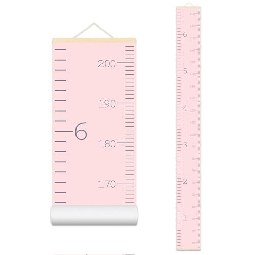 Image of Nustila Height Chart for Kids Minimalist Pink Nordic Growth Chart for Wall, Kids Measuring Chart Height Tracker for Wall Playroom Decor Nursery Room Essentials 79 x 7.9 in