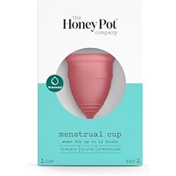 The Honey Pot Company - Menstrual Cup - 12 Hour Reusable Protection for Periods - Natural Feminine Hygiene Products - Size 2