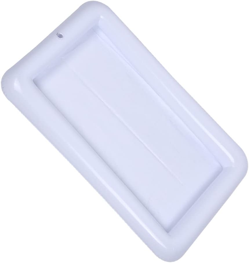 Cabilock 1pc Inflatable Floating Fruit Tray Pool Cooler Multi-Functional Ice Food Server for Outdoor Parties Quick Inflate Deflate Design for Pool BBQ and Events White