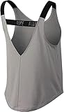  NIKE W NK Dry Tank ELSTKA Crop GRX - Camiseta de Tirantes, Mujer, Gris(DK Grey Heather/Black/Black)